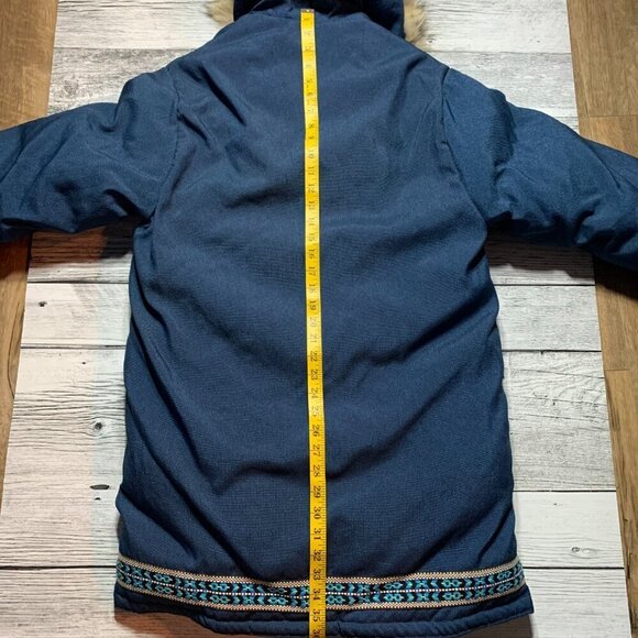 Vintage Inuit Parka Coat Goose Down Puffer Jacket Fur Trim Hood - Picture 14 of 16